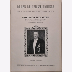 Sedlatzek Orden beider Weltkriege Ordenspezialist 57er Versionen 2. Wk