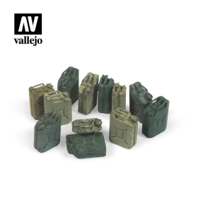 Deutsche Benzinkanister, WKII Diorama Zubehör Vallejo SC207 Modellbau 1:35