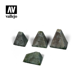 Höckerhindernis "Typ 38" WKII - 4 Stück Diorama Zubehör Vallejo SC218 Modellbau 1:35