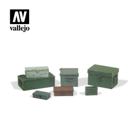 Metallboxen - 7 Stück Diorama Zubehör Vallejo SC223 Modellbau 1:35