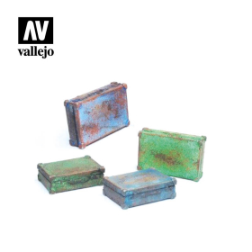 Metallkoffer 4 St&uuml;ck - Diorama Zubeh&ouml;r Vallejo SC226 Modellbau 1:35