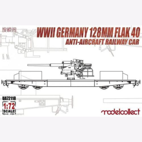 UA72118 WWII Germany 128mm Flak 40 Anti-Aircraft Railway Car 1:72