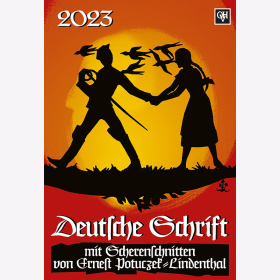 Deutsche Schrift Kalender in Farbe 2023 Farbige Kalenderbl&auml;tter