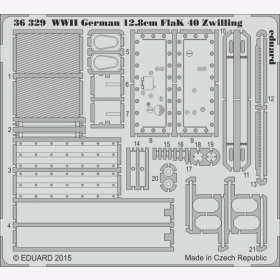 WWII German 12,8cm Flak 40 Zwilling for Takom kit Eduard 36329 1:35