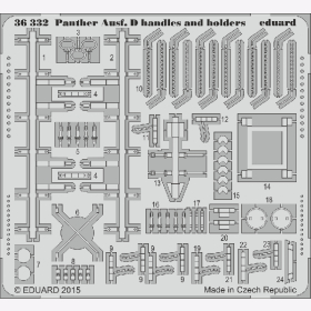 Panther Ausf. D handles and holders for Tamiya kit Griffe und Halter Eduard 36332 1:35