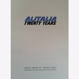 Alitalia Twenty Years Sonderausgabe