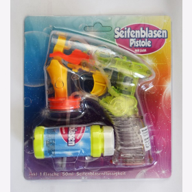 Seifenblasen-Pistole mit Licht (inkl. 1 Flasche 50ml Seifenblasenfl&uuml;ssigkeit)