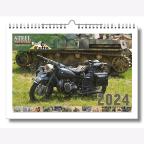 Steelmaster 2024 A3 Wandkalender 14 Blatt Milit&auml;rmotorr&auml;der