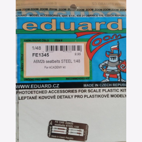 A6M2b seatbelts Steel 1/48 for Academy kit Eduard Zoom FE1345 1:48
