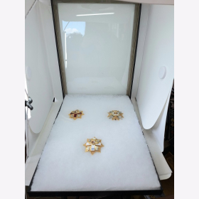 Multifunktionsset 4 x Vitrinen groß 41 x 31 x 2,5 cm ohne Stifte mit weißer Füllung Orden Ehrenzeichen Sammler