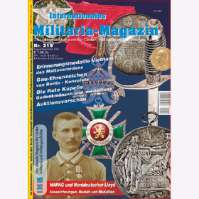 Internationales Militaria-Magazin IMM Nr. 218 Erinnerungsmedaille Vietnam des Malteserordens Gau-Ehrenzeichen von Berlin - Konvolute Die Rote Kapelle Gedenkmünzen und -medaillons Auktionsvorschau