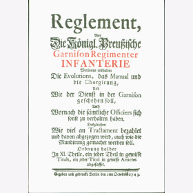 ALTPREU&szlig;ISCHER KOMMI&szlig; - Heft 33./34. Reglement Garnison Regimenter Infanterie