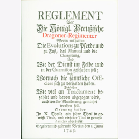 Reglement Dragoner Königlich Preußische Band 37 + 38